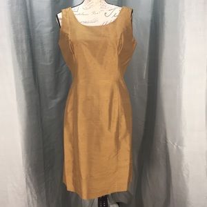 Tweeds 100% silk bronze shift dress size 12